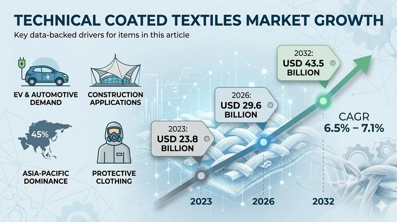 Technical Coated Textiles Market 2026: Growth, Key Statistics & $43.5 Billion  Forecast by 2032 